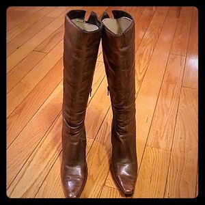Brown knee high boots, size 6